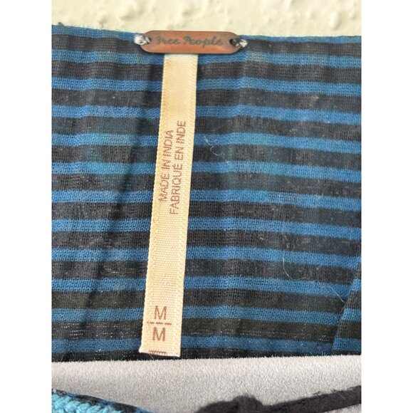 Free People Boho Tunic Dress Balloon Sleeves Embroidered Details Babydoll Fit - Picture 5 of 13